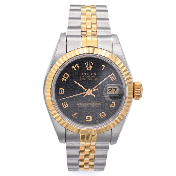Rolex Datejust Jubilee Dial 18K Gold/SS Automatic Women's Watch Ref 69173 + Box
