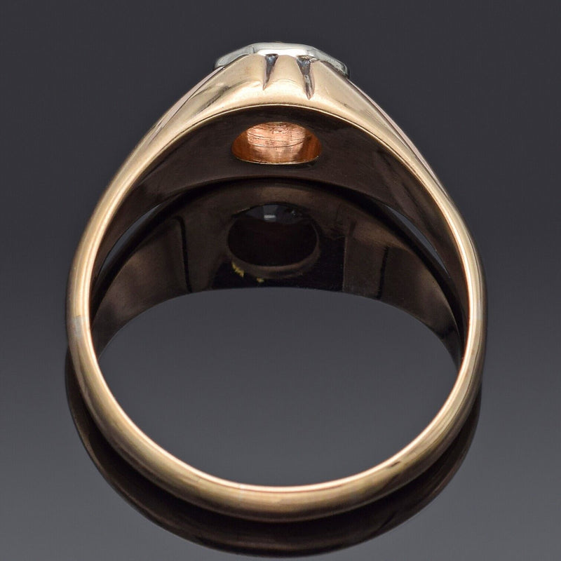 Antique 14K Yellow Gold 0.93 Ct Diamond Art Deco Band Ring 5.8 Grams Size 10