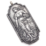 Vintage Henryk Winograd HW 999 Fine Silver Repoussé Woman & Wheat Pendant