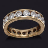 Vintage 14K Yellow Gold 3.91 TCW Diamond Eternity Band Ring