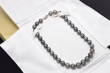 Vintage Sterling Silver Genuine South Sea Pearl Beaded Stand Necklace +Box 95.7G