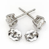 Vintage 14K White Gold 0.84 TCW Diamond Round Solitaire Stud Earrings