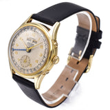 Vintage 1960s 14K Gold Heuer Triple Date Automatic Watch Men's 33mm