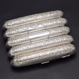 Antique Victorian A.C Birmingham Sterling Silver 5 Tube Cigar Case Holder