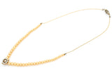 Antique 14K Yellow Gold Sea Pearl Pendant Beaded Chain Necklace