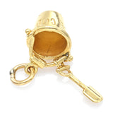Vintage 14K Yellow Gold Cape Cod Beach Bucket Shovel Charm Pendant