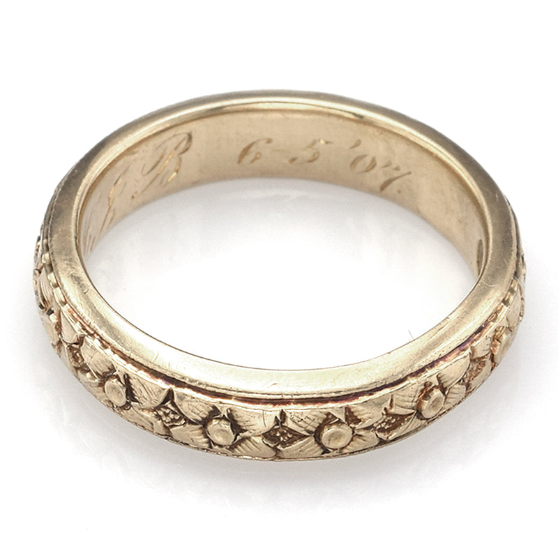 Antique Montgomery Bros Los Angeles 18K Yellow Gold Band Ring 4.5 mm