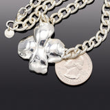 Custom Tiffany & Co. Sterling Silver Dogwood Flower Pendant Necklace + Pouch