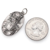 Vintage Henryk Winograd HW 999 Fine Silver Repoussé Woman Primavera Pendant Sm