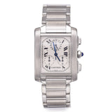 Cartier 2303 Tank Francaise Chronoflex Quartz Men's Large Watch + Service Paper