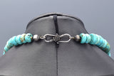 Lise Mori K Sterling Silver Persian Turquoise Long Beaded Disc Necklace