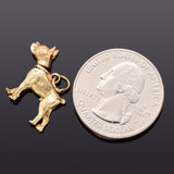 Vintage 14K Yellow Gold Boxer Dog Bobble Charm Pendant 3.7 Grams