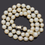 Vintage Platinum & 14K Gold Sea Pearl & 0.77 TCW Diamond Beaded Strand Necklace
