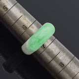 Vintage Translucent Green Jade Saddle Band Ring