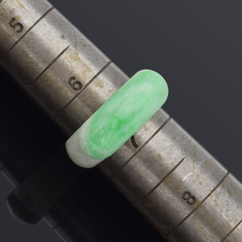 Vintage Translucent Green Jade Saddle Band Ring