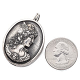Vintage Henryk Winograd HW 999 Fine Silver Repoussé Athena Pendant