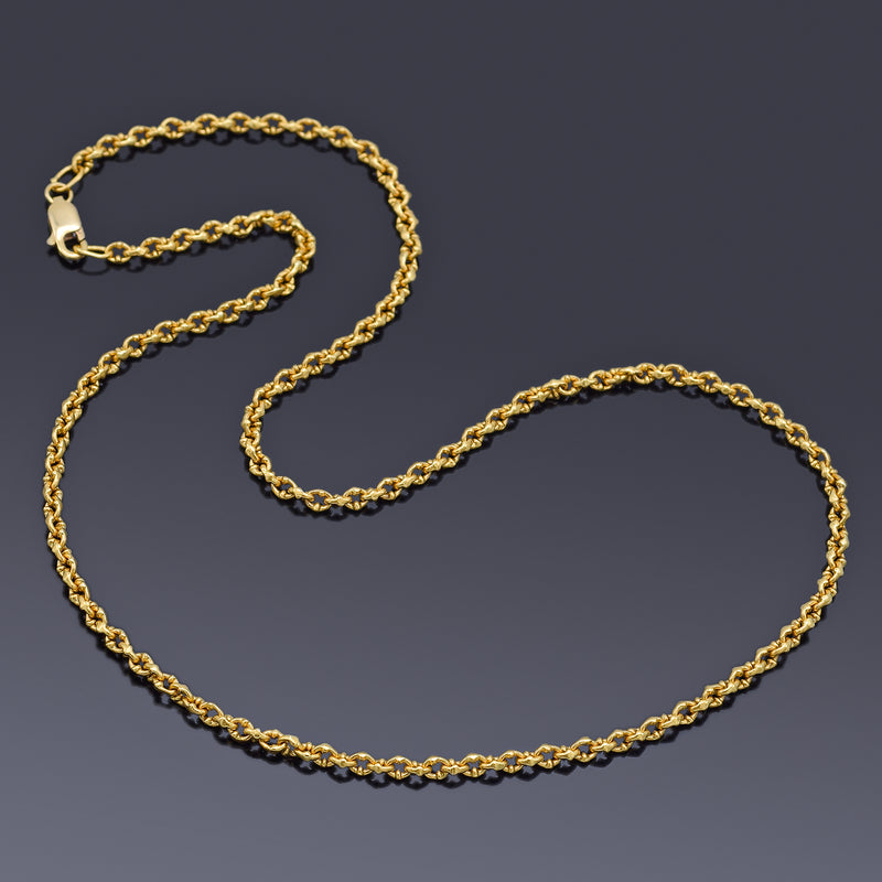 Vintage 22K Yellow Gold Cable Chain Necklace 2.8 mm 16.0 Grams 17 Inches