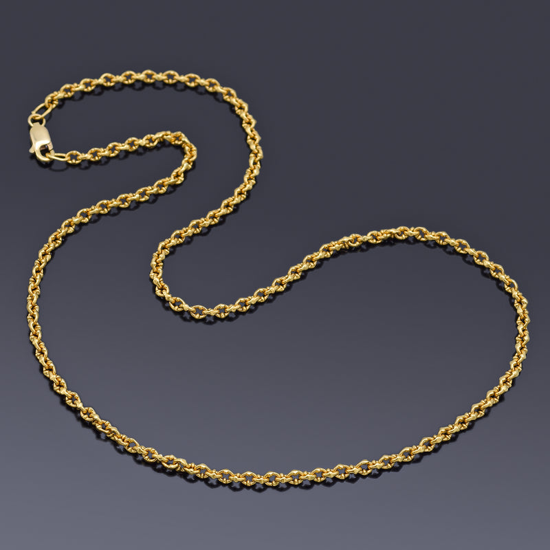 Vintage 22K Yellow Gold Cable Chain Necklace 2.8 mm 16.0 Grams 17 Inches