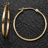 Vintage 10K Yellow Gold 1.6 mm Hoop Earrings