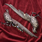 IF & SON Pair of Vintage Spanish Sterling Silver Pheasant Bird Large Figurines