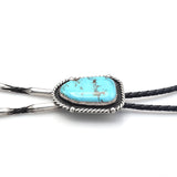 Vintage Bennett Sterling Silver Turquoise Southwestern Bolo Tie