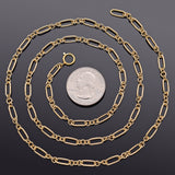 Estate 14K Yellow Gold Paperclip Chain Necklace 4.5 mm 19.6 Grams 27 Inches