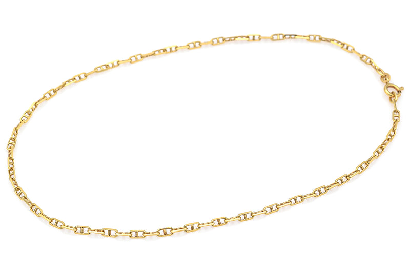 Uno a Erre Vintage 18K Yellow Gold 2.9 mm Mariner Chain Necklace 15 Inches