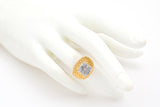 Vintage 18K Yellow Gold & Platinum 0.27 TCW Diamond Signet Band Ring