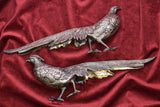 IF & SON Pair of Vintage Spanish Sterling Silver Pheasant Bird Large Figurines