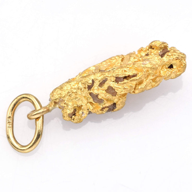 Vintage 24K Natural Yellow Gold Nugget Charm Pendant