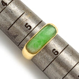 Vintage 14K Yellow Gold Green Jade Saddle Band Ring 3.3 Grams Size 5.25