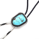 Vintage Bennett Sterling Silver Turquoise Southwestern Bolo Tie