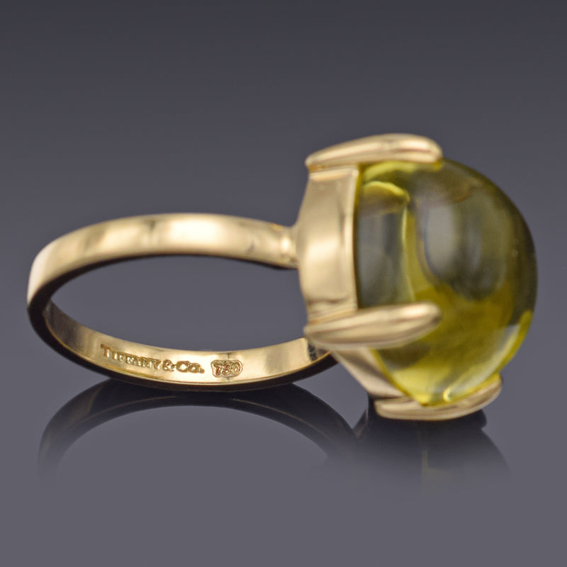 Tiffany & Co. Paloma Picasso 18K Gold Lemon Quartz Sugar Stacks Ring Size 5.5