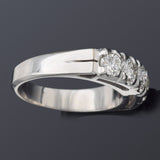 Vintage 14K White Gold 1.09 TCW Diamond Semi-Eternity Band Ring 4.0G Size 6
