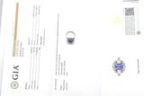 GIA Certified Antique 14K Gold Natural Sapphire &0.92TCW Diamond Band Ring 4.53G