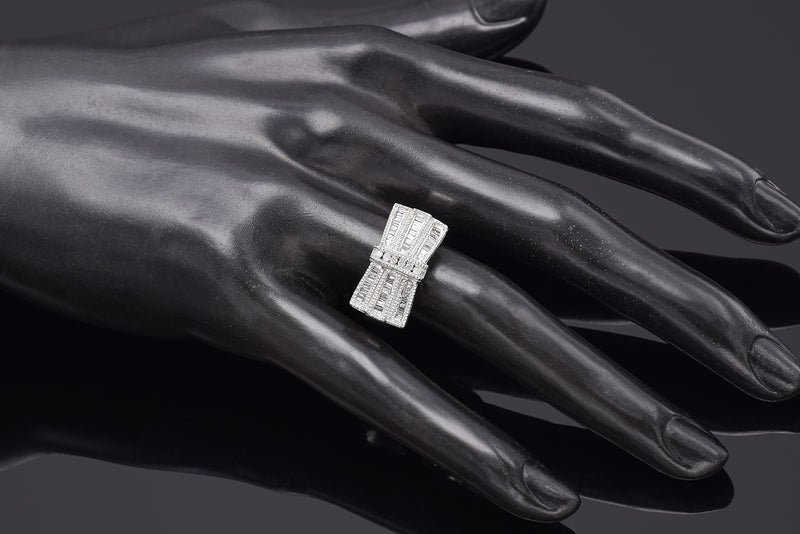 Vintage 14K White Gold 0.53 TCW Diamond Baguette Band Ring