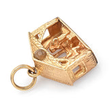 Vintage 14K Yellow Gold 3D Nativity Charm Pendant