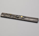 Antique Edo Period Shibuichi Migakichi Kozuka Reversible Japanese Sword Parts