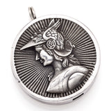 Vintage Henryk Winograd HW 999 Fine Silver Repoussé Athena Round Pendant