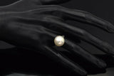 Vintage 14K White Gold Mabe Pearl Band Ring