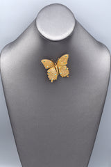Vintage 18K Yellow Gold Turquoise & Ruby Butterfly Brooch Pin Pendant