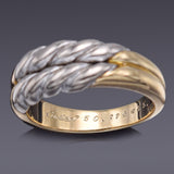 Cartier 18K Yellow & White Gold Cable Twist Band Ring 5.6 Grams Size 49