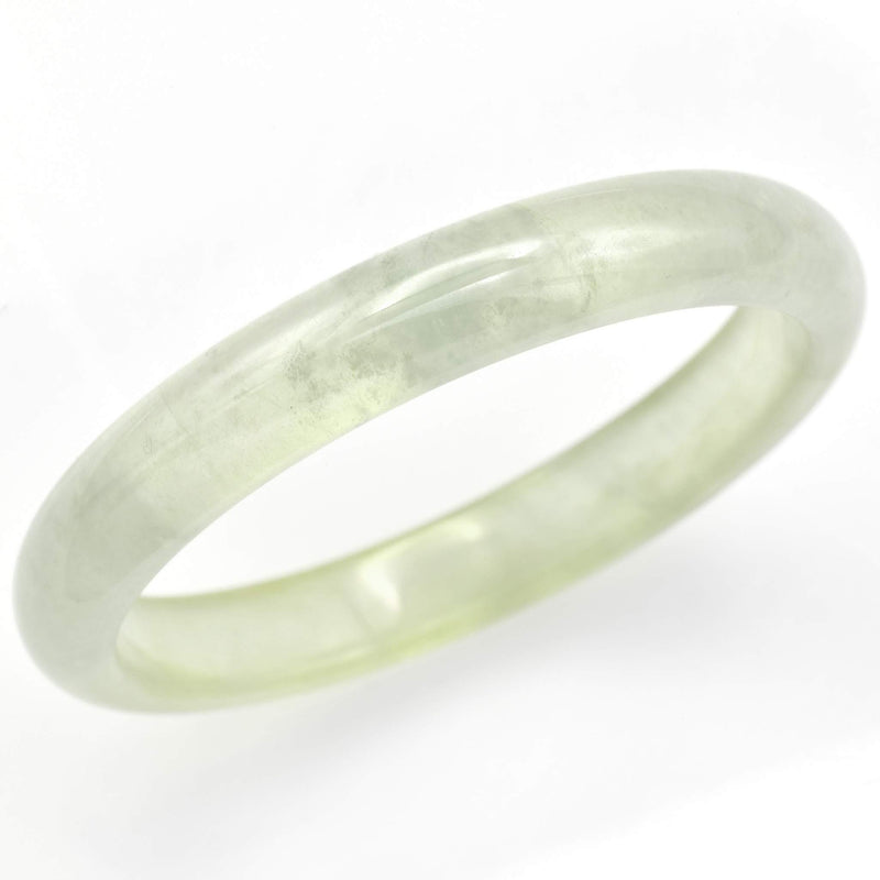 Vintage Translucent Green Jade Bangle Bracelet 10.5 mm