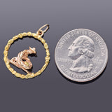Vintage 14K Yellow Gold & Gold Nugget Panning For Gold Charm Pendant