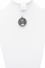 Vintage Henryk Winograd HW 999 Fine Silver Repoussé Athena Round Pendant