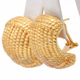Vintage H.W. BURDICK CO. 14K Yellow Gold Italy Cable Omega Back Drop Earrings