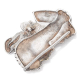 Vintage Sandy Val Sterling Silver Mucha Girl Belt Buckle 66.9 x 46.5 mm
