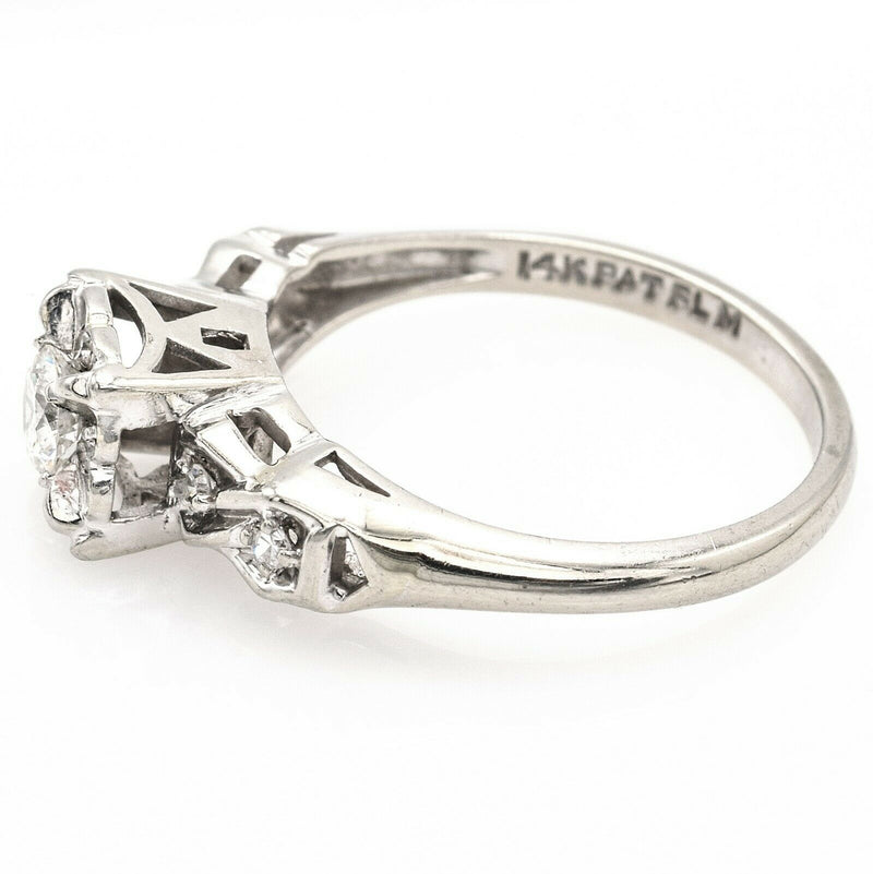 Vintage 14K White Gold 0.25 Ct Diamond Band Ring E/F VS-1