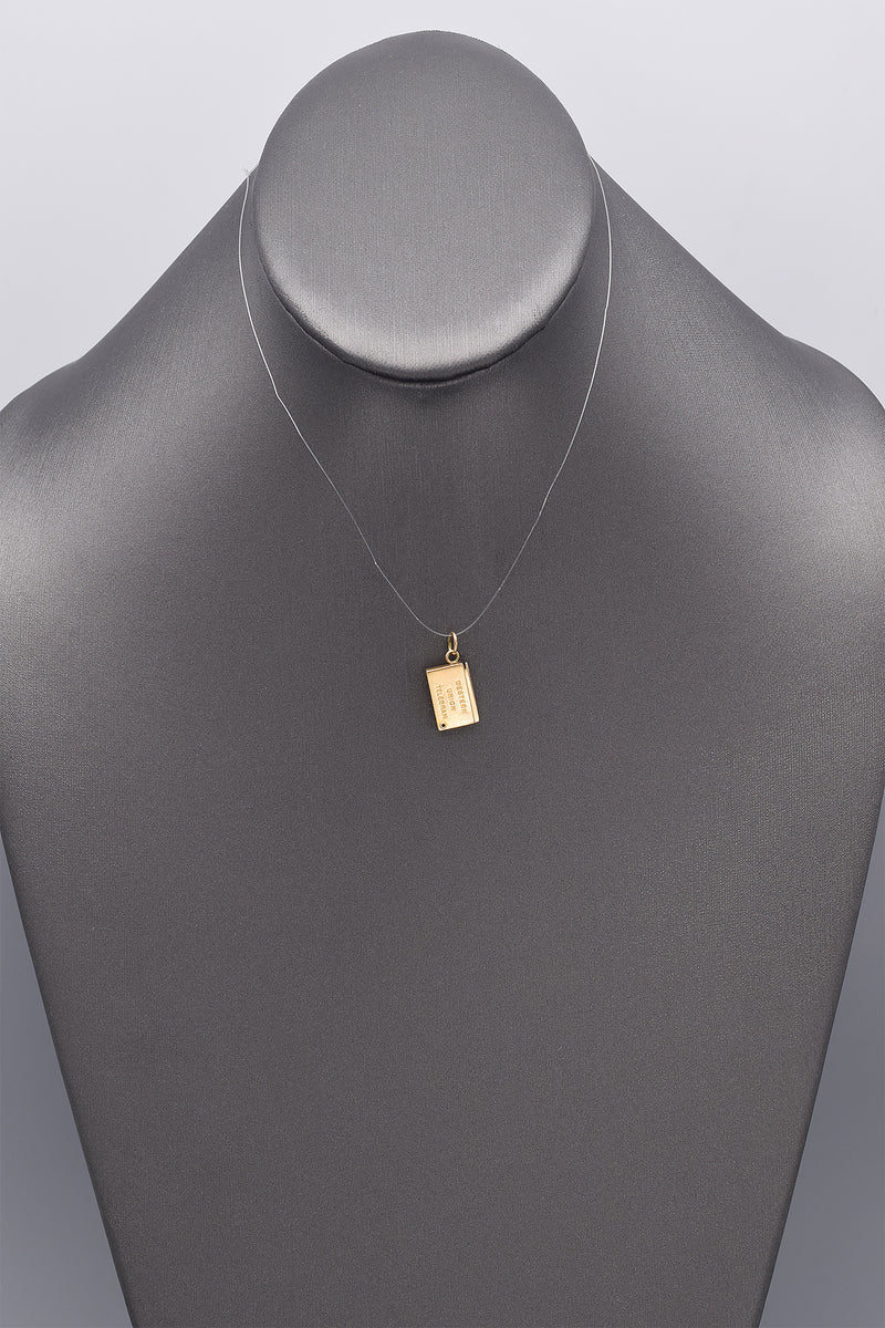 Vintage 14K Yellow Gold I Love You Western Union Telegram Charm Pendant