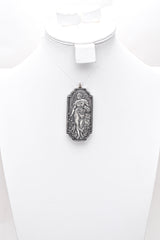 Vintage Henryk Winograd HW 999 Fine Silver Repoussé Woman & Wheat Pendant